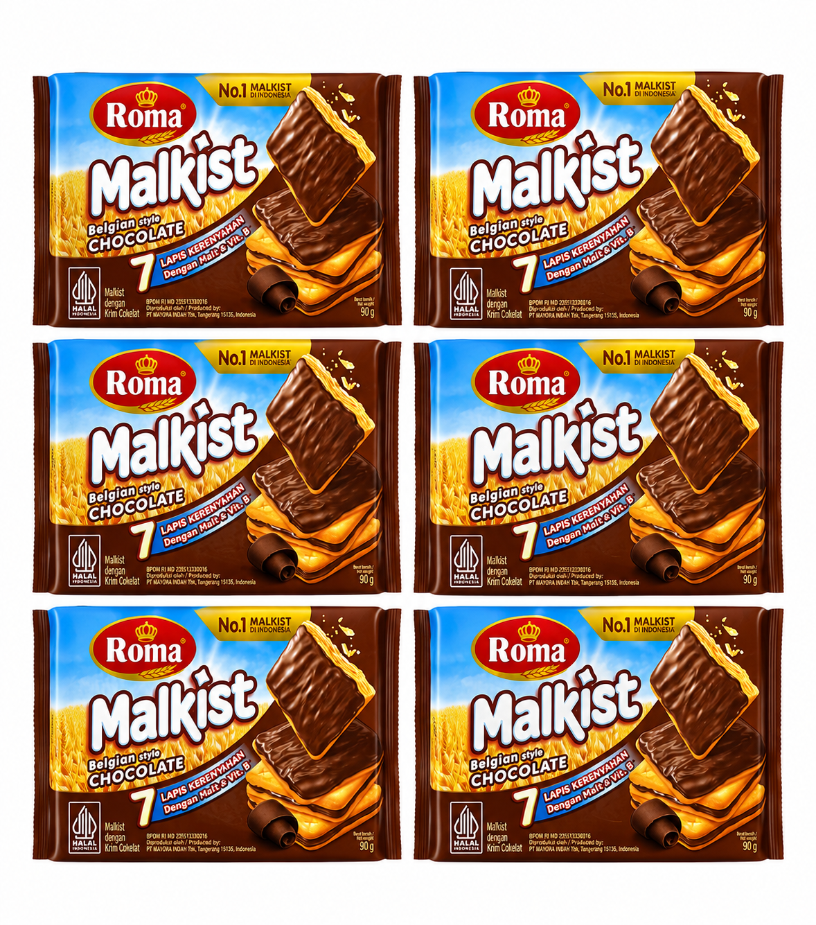 Roma Malkist Coklat Per Piece 190g